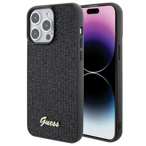 Futrola - maska Guess Hc PU Disco Script Metal za iPhone 15 Pro Max 6.7 (GUHCP15XPMSDGSK).