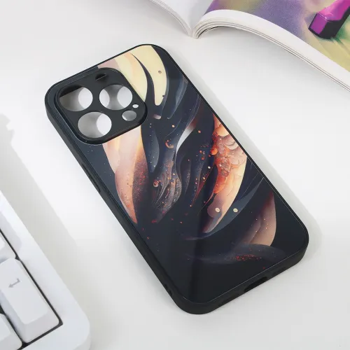 Futrola - maska Abstract za iPhone 15 Pro 6.1 crna.