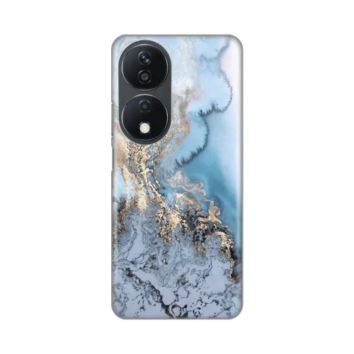 Silikonska futrola - maska print za Huawei Honor X7b Blue Gold Marble.