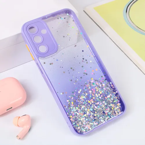 Futrola - maska Frame Glitter za Samsung A156 Galaxy A15 5G ljubicasta.