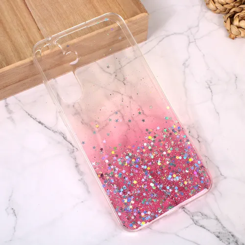 Silikonska futrola - maska Glitter za Samsung A356 Galaxy A35 5G roze.