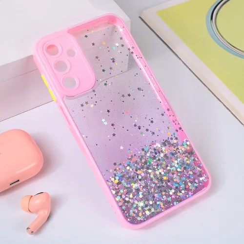 Futrola - maska Frame Glitter za Samsung A156 Galaxy A15 5G roze.