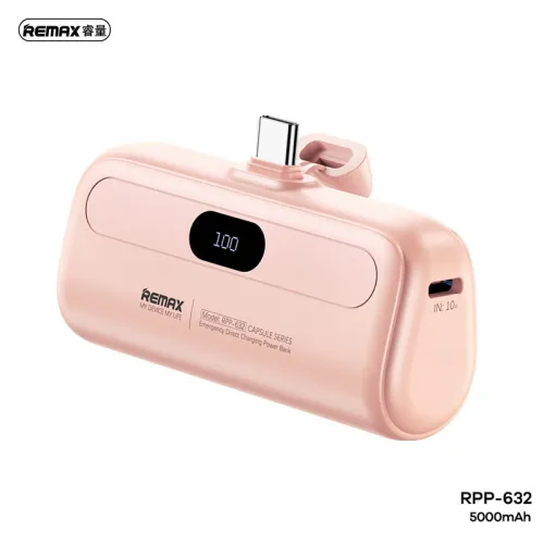 Power bank prenosiva baterija Remax Capsule series RPP-632 2A Type C 5000mAh roze.