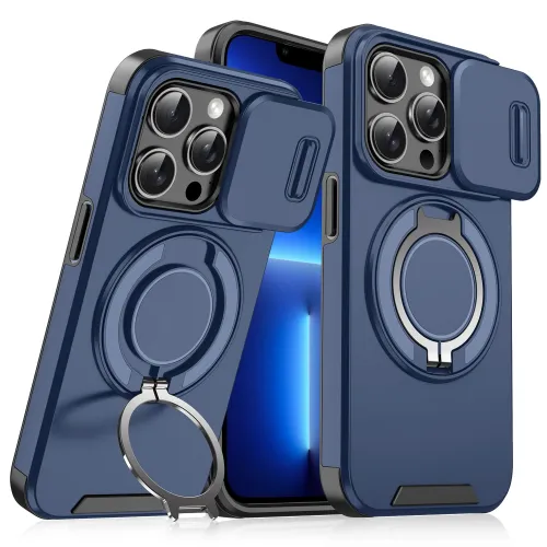 Futrola - maska CamShield Ring stand za iPhone 13 Pro 6.1 plava.