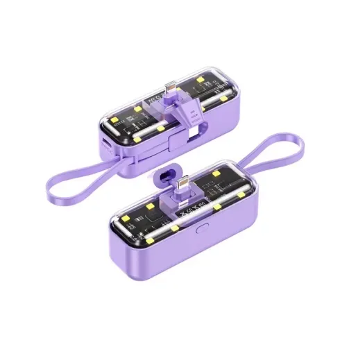 Power bank prenosiva baterija privezak Oxpower 5000mAh lightning ljubicasta.