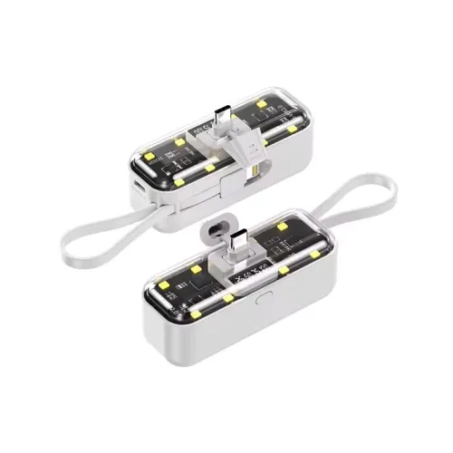 Power bank prenosiva baterija privezak Oxpower 5000mAh Type C bela.