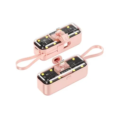 Power bank prenosiva baterija privezak Oxpower 5000mAh lightning roze.