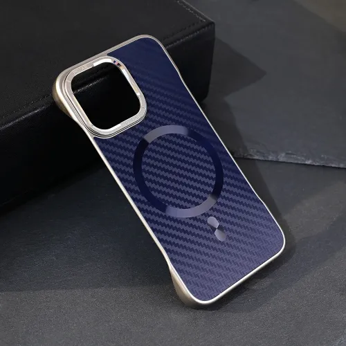 Futrola - maska Magsafe Carbon za iPhone 13 Pro 6.1 plava.