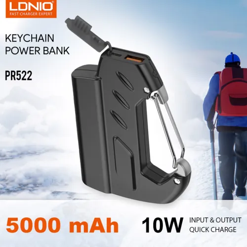 Power bank prenosiva baterija LDNIO PR522 10W privezak 5000mAh crni.