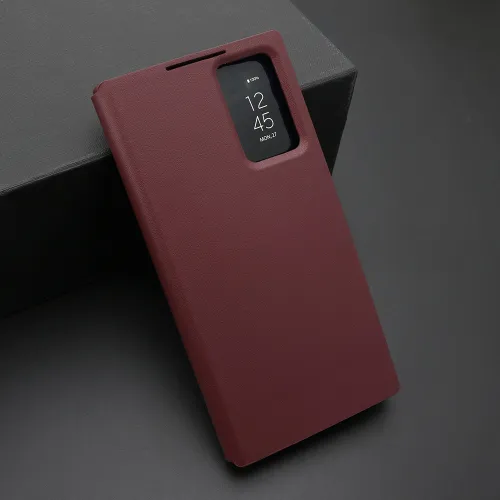 Futrola - maska BI FOLD Smart Window za Samsung Galaxy S23 Ultra 5G bordo (MS).