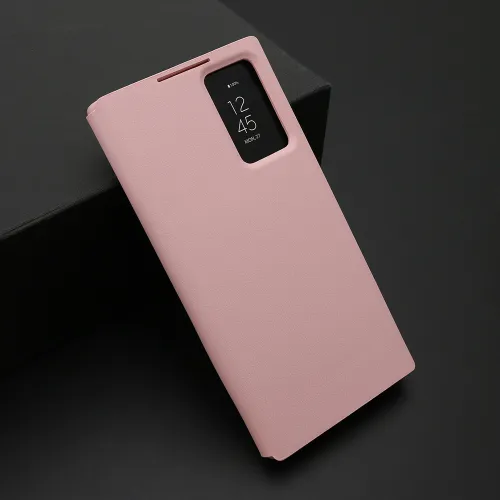 Futrola - maska BI FOLD Smart Window za Samsung Galaxy S22 Ultra 5G roze (MS).