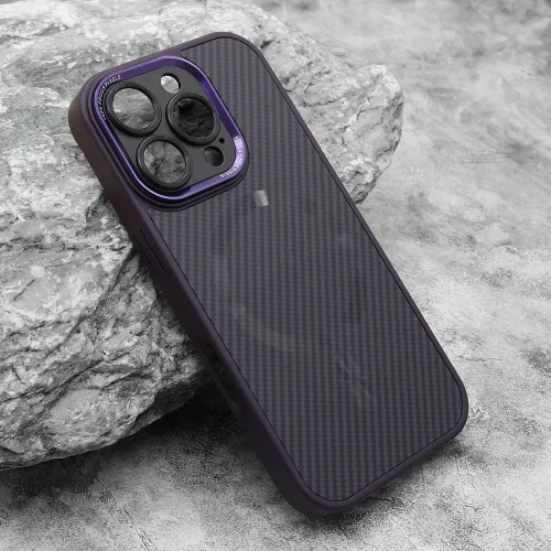 Futrola - maska CARBON MagSafe za iPhone 16 Pro (6.3) ljubicasta (small camera) (MS).