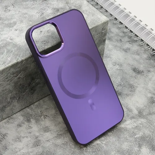 Futrola - maska COLOR METAL MagSafe za iPhone 13 (6.1) ljubicasta (MS).