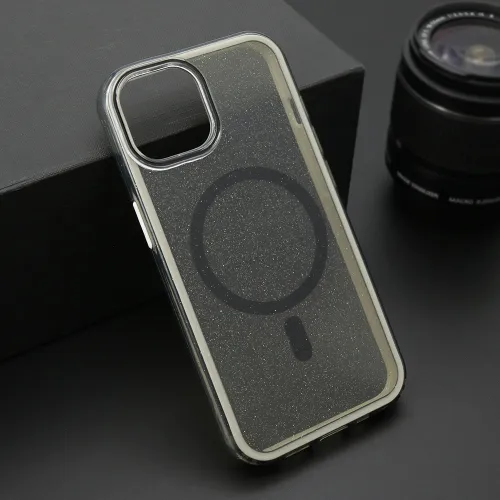 Futrola - maska CRYSTAL MagSafe za iPhone 14 (6.1) crna (MS).