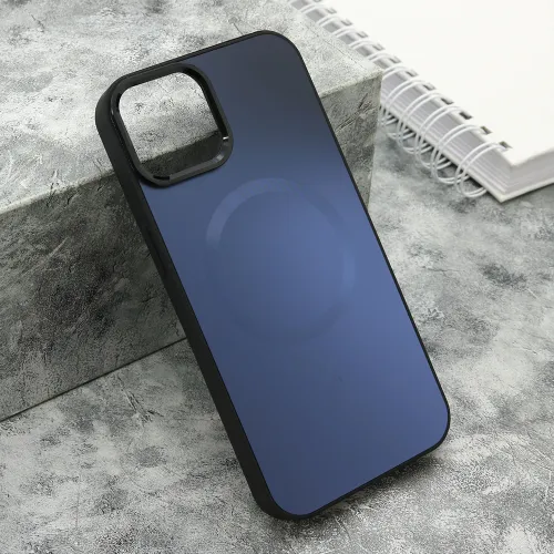 Futrola - maska COLOR METAL MagSafe za iPhone 13 (6.1) crna (MS).