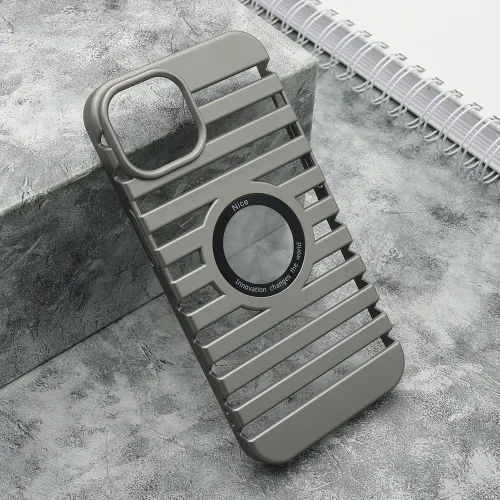 Futrola - maska LINES LOGO CUT za iPhone 14 (6.1) siva (MS).