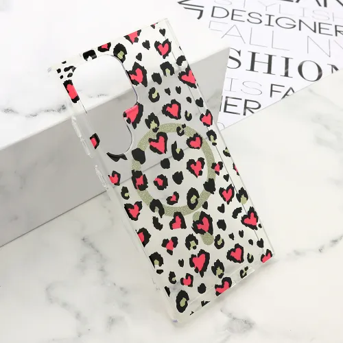 Futrola - maska LEOPARD MagSafe za Samsung S928 Galaxy S24 Ultra 5G roze (MS).