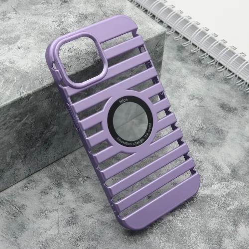 Futrola - maska LINES LOGO CUT za iPhone 15 (6.1) ljubicasta (MS).