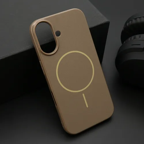 Futrola - maska JELLY MagSafe za iPhone 16 (6.1) tamno zlatna (MS).