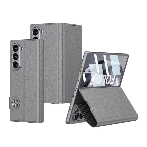 Futrola - maska LEATHER za Samsung Galaxy Z Fold 6 5G siva (GKK case) (MS).
