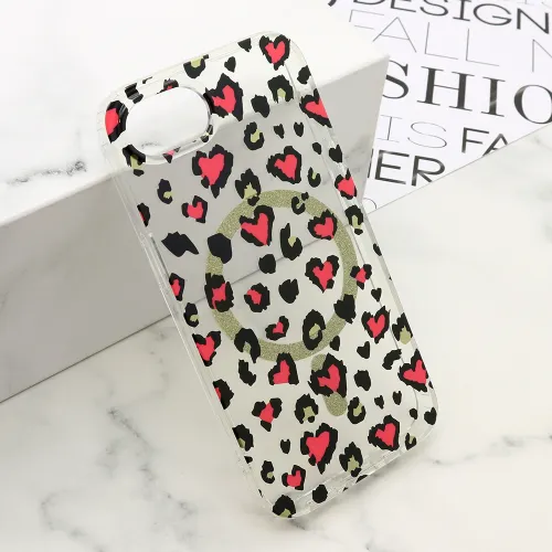 Futrola - maska LEOPARD MagSafe za iPhone 16E (6.1) roze (MS).