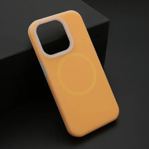 Futrola - maska PASTEL COLOR MagSafe za iPhone 15 Pro (6.1) narandzasta (MS).