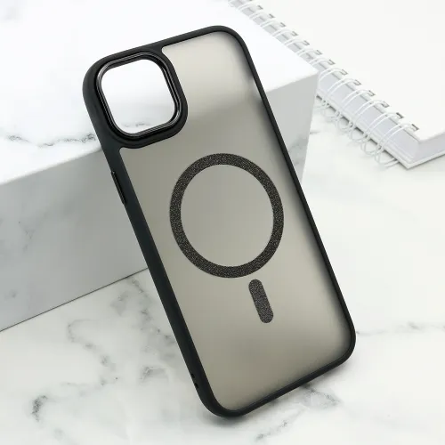 Futrola - maska SHINING MAGSAFE za iPhone 15 Plus (6.7) crna (MS).