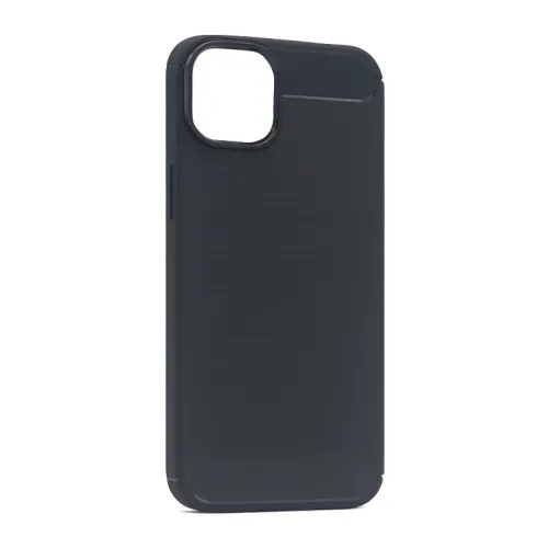 Silikonska futrola - maska BRUSHED za iPhone 14 Plus (6.7) crna (MS).