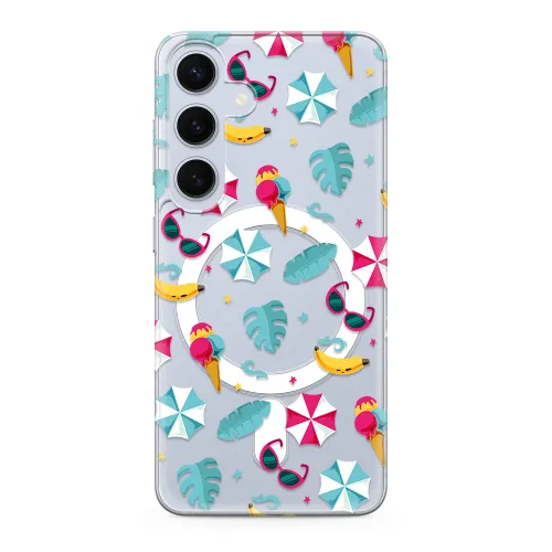 Futrola - maska silikonska print MagSafe za Samsung S921 Galaxy S24 5G beach (MS).