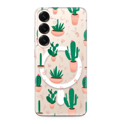 Futrola - maska silikonska print MagSafe za Samsung S931 Galaxy S25 5G cactus (MS).