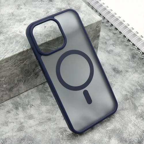 Futrola - maska SILKY MAGSAFE mat za iPhone 15 Pro Max (6.7) plava (MS).