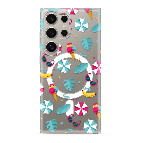 Futrola - maska silikonska print MagSafe za Samsung S928 Galaxy S24 Ultra 5G beach (MS).