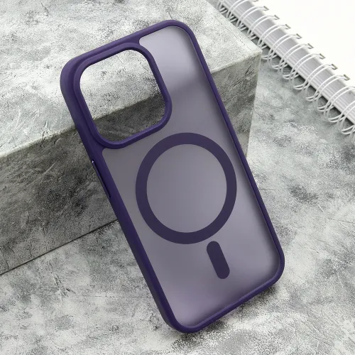 Futrola - maska SILKY MAGSAFE mat za iPhone 15 Pro (6.1) ljubicasta (MS).