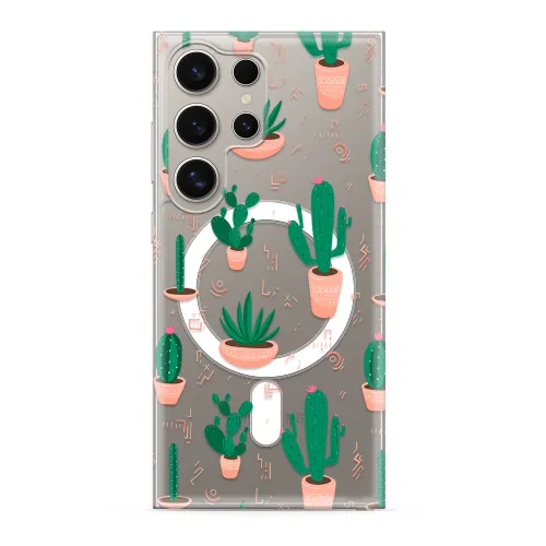 Futrola - maska silikonska print MagSafe za Samsung S928 Galaxy S24 Ultra 5G cactus (MS).