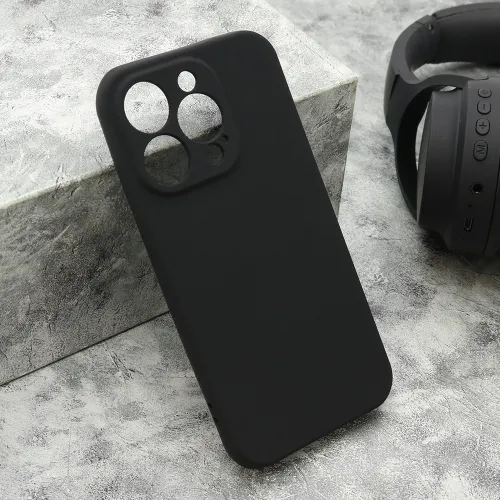 Futrola - maska VELVET TOUCH za iPhone 15 Pro (6.1) crna (MS).