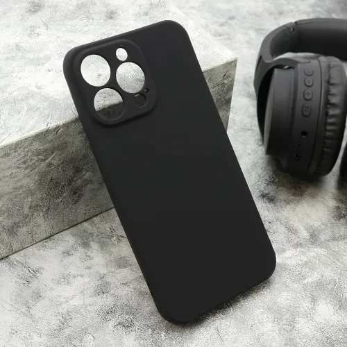 Futrola - maska VELVET TOUCH za iPhone 15 Pro Max (6.7) crna (MS).