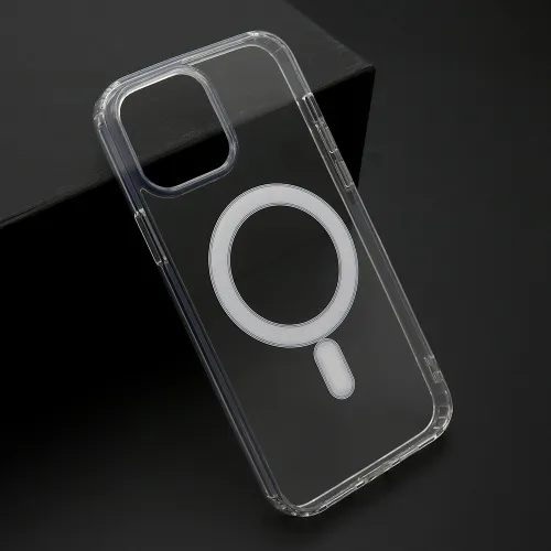 Futrola - maska STANDARD MagSafe (sa IC) za iPhone 15 Pro Max (6.7) providna (bela) (MS).