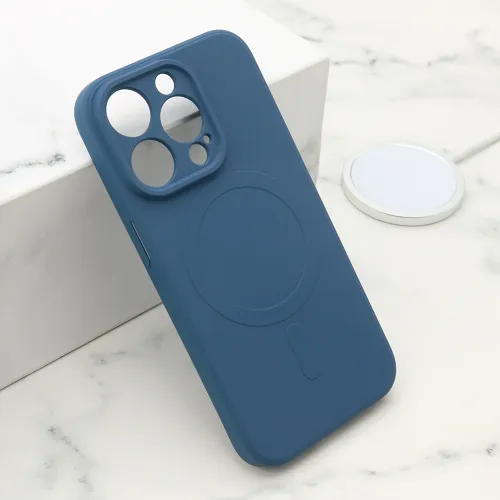 Futrola - maska VELVET TOUCH MagSafe za iPhone 14 Pro (6.1) plava (MS).