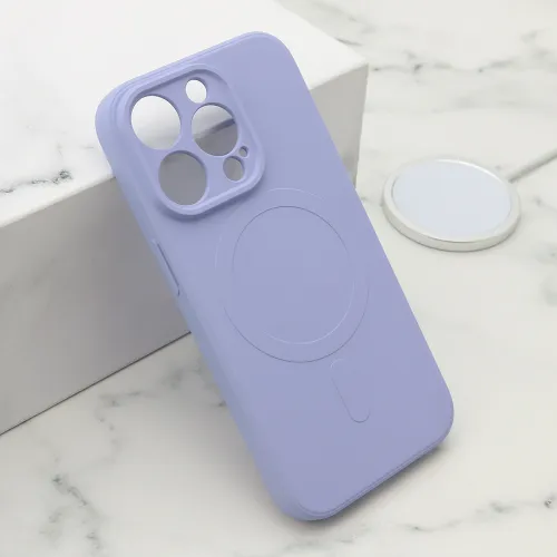 Futrola - maska VELVET TOUCH MagSafe za iPhone 14 Pro (6.1) ljubicasta (MS).
