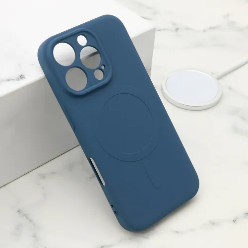 Futrola - maska VELVET TOUCH MagSafe za iPhone 16 Pro (6.3) plava (MS).