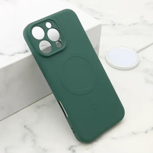 Futrola - maska VELVET TOUCH MagSafe za iPhone 16 Pro Max (6.9) tamno zelena (MS).