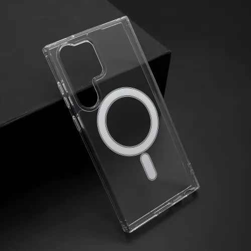 Futrola - maska STANDARD MagSafe za Samsung Galaxy S23 Ultra 5G providna (bela) (MS).