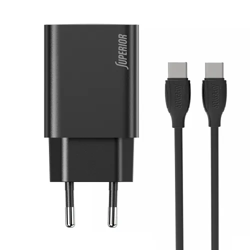 Kucni punjac Superior SU-P103 Super Fast PD 25W 3A Type C na Type C crni (CERT) (MS).
