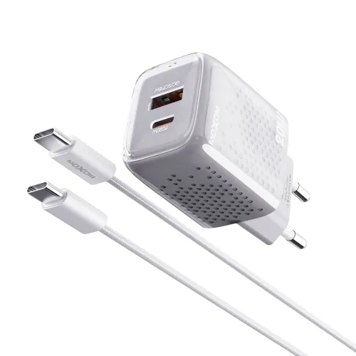 Kucni punjac Moxom MX-HC206 18W PD 20W FAST Type C na Type C sivi (MS).