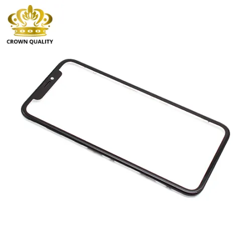 Staklo touchscreen-a za iPhone 11 + frame + OCA stiker (Crown Quality) black (MS).