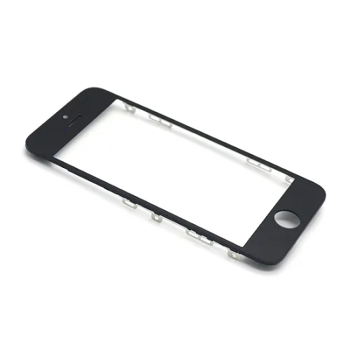 Staklo touchscreen-a za iPhone 5S sa frejmom + OCA sticker black (MS).