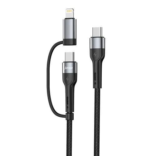 USB data kabl Superior SU-K106 2in1 Type-C na Type-C/Lightning 1m crni (MS).