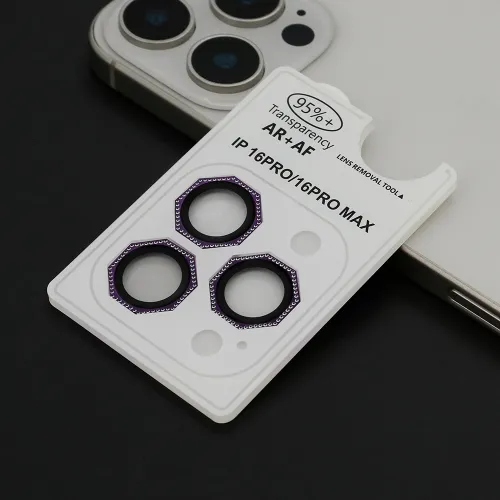 Zastita za kameru OCTAGON DIAMOND za iPhone 16 Pro (6.3)/16 Pro Max (6.9) ljubicasta (MS).