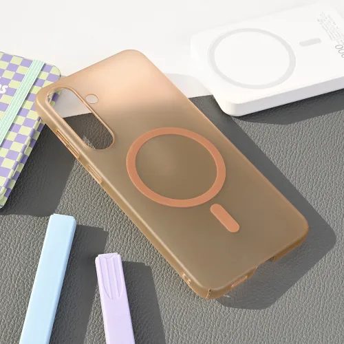 Futrola - maska Magsafe mat PC za Samsung S936 Galaxy S25 Plus braon.