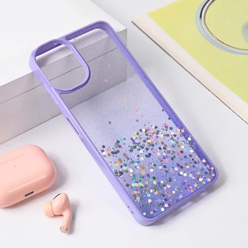 Futrola - maska Frame Glitter za Samsung A065F Galaxy A06 ljubicasta.